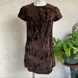 60s Faux Crushed Fur Dress Beatnik MicroMini